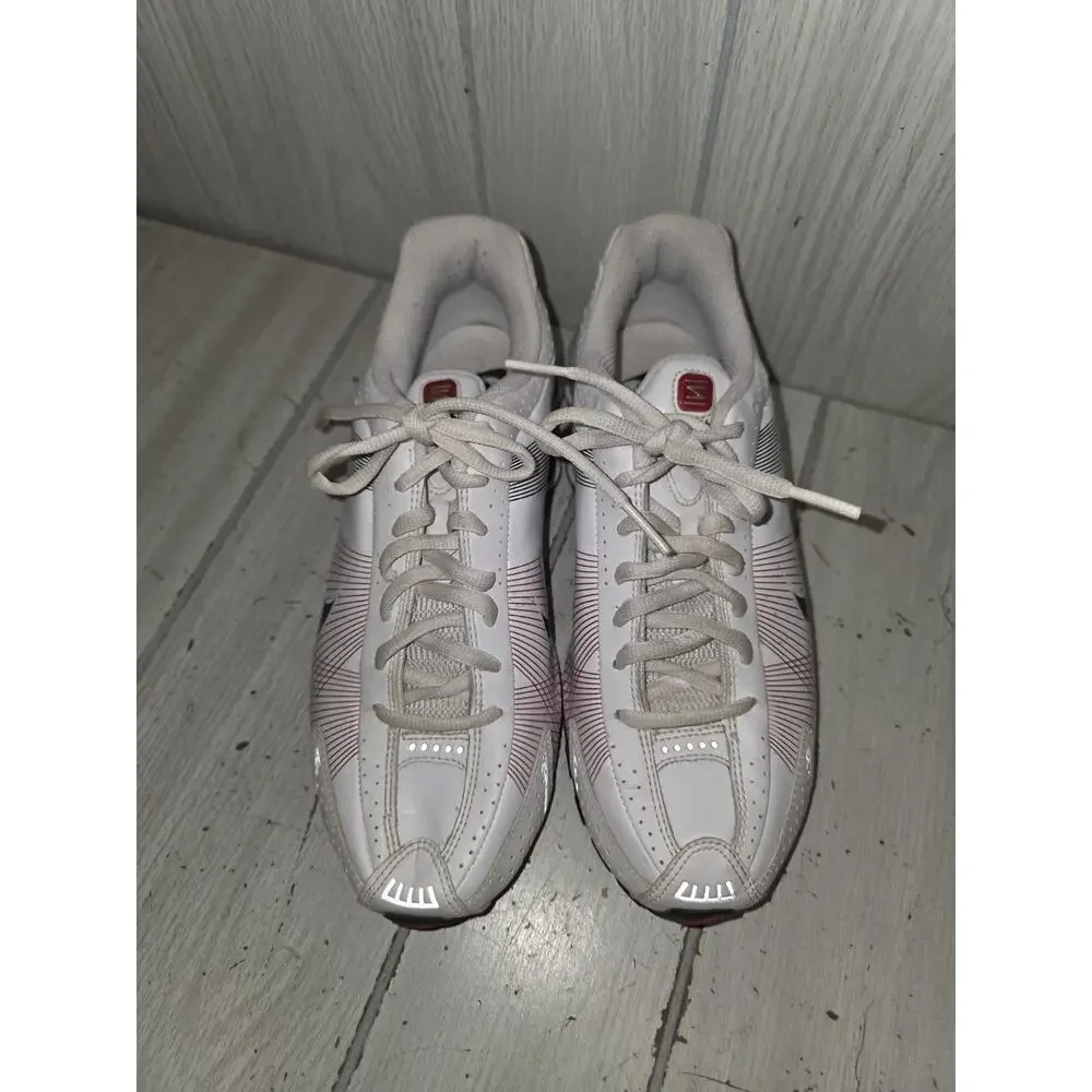 Nike Boys Shox White Black Varsity Red Size 6